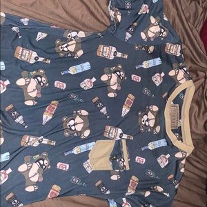 Entree Ls liquor teddy bear design Tshirt